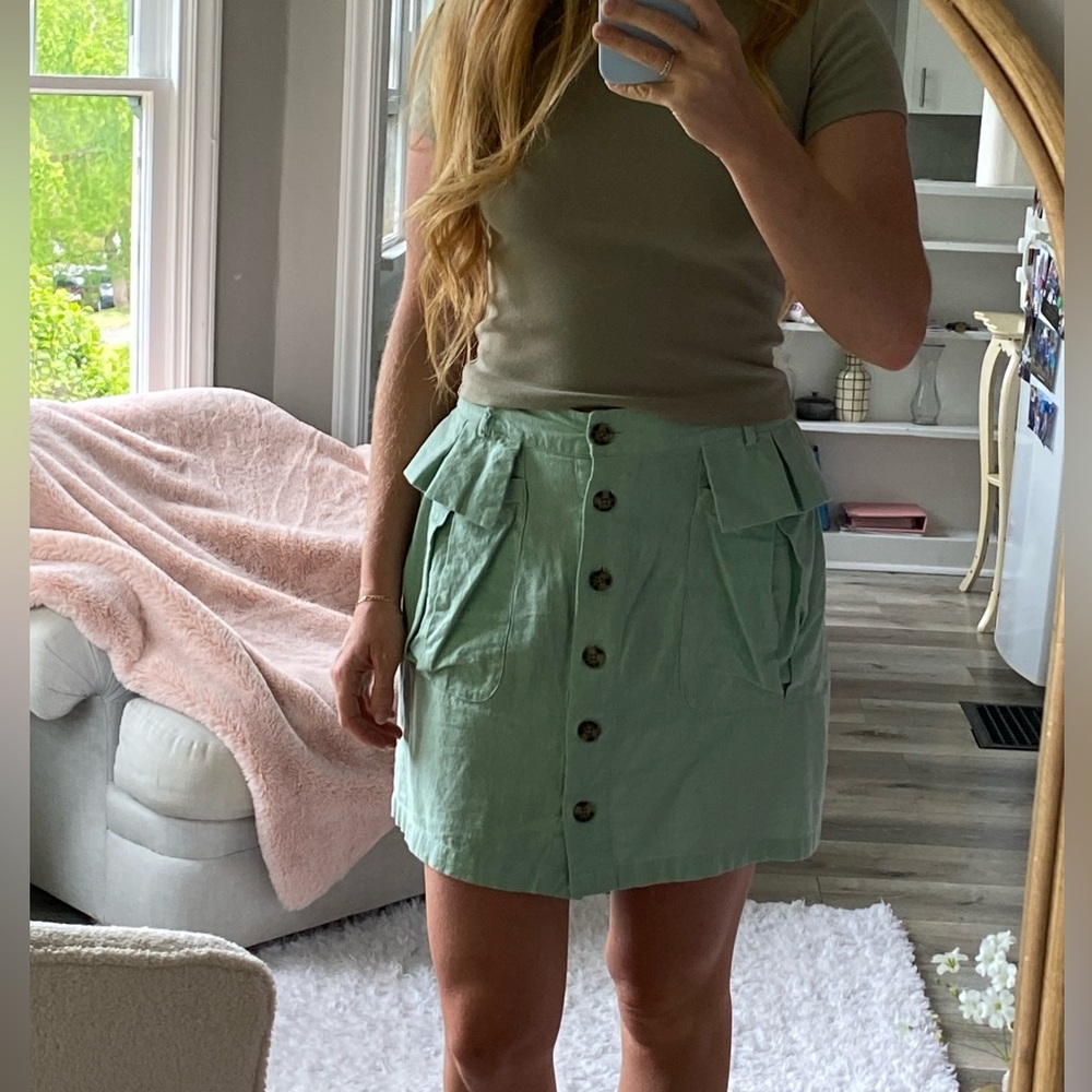 Nicole Miller Linen Mini Skirt